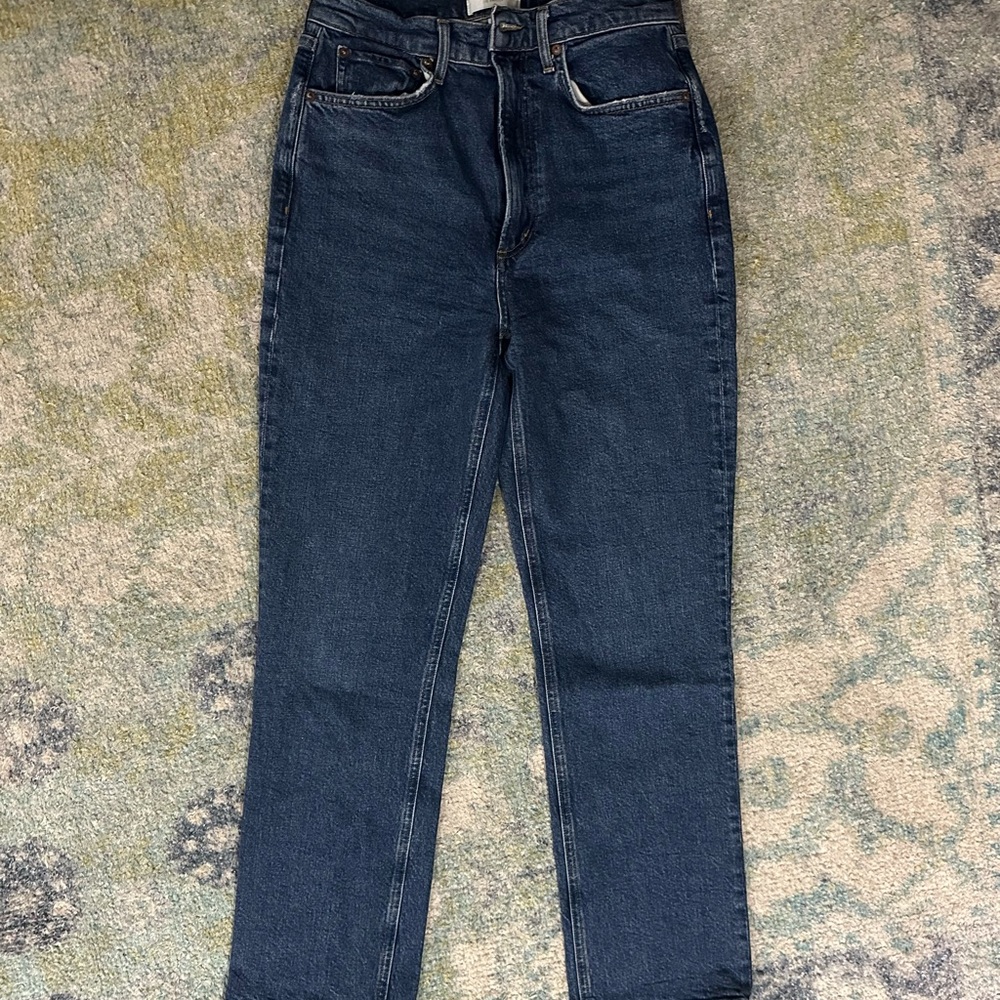 Agolde Blue Denim Jeans, High-Rise Stovepipe, Size 27